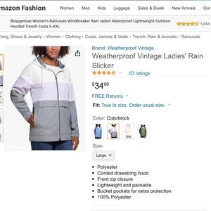 ❌SOLD❌Weatherproof Vintage Rain Coat - XXL, Never Worn!